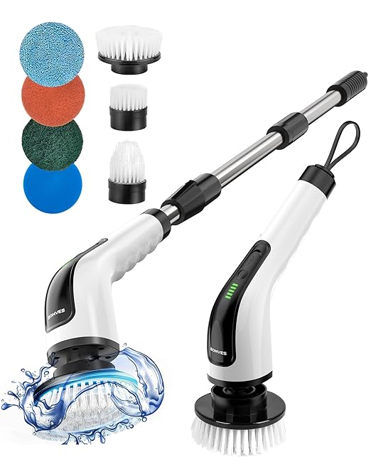Electric Spin Scrubber – Cordless Cleaning Brush with 6 Heads